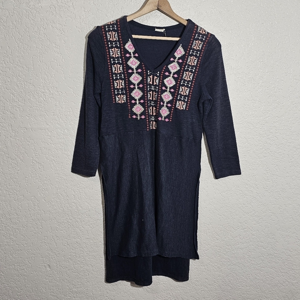 Anthro Akemi + Kin Southwestern Embroidered Tunic Sweater